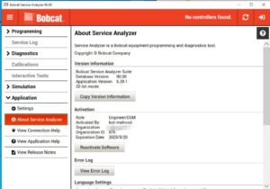 Bobcat Service Analyzer 90.9 Diagnostic Tool