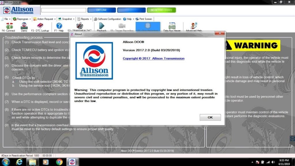 Allison DOC 2017 Diagnostic Software