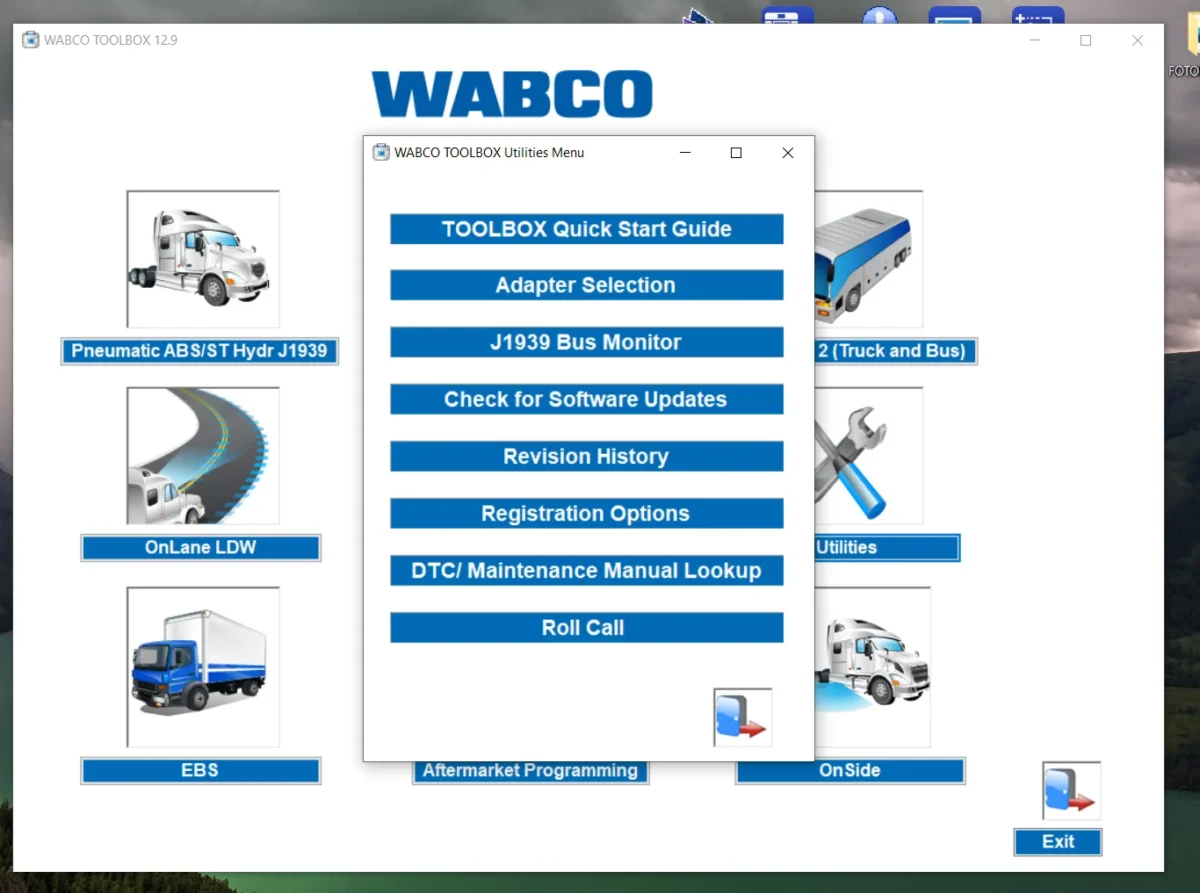 The Meritor Wabco Tool Box 12.9.1 is a powerful diagnostic tool for heavy vehicles. It offers comprehensive capabilities for ABS, collision prevention, and electronically controlled suspension systems. The latest version, 12.9.1, includes advanced features like J1939 diagnostics and OnGuard Collision Radar. Installation support via teamViewer is available for easy access. Upgrade your truck maintenance with ecuforcetruck.com.