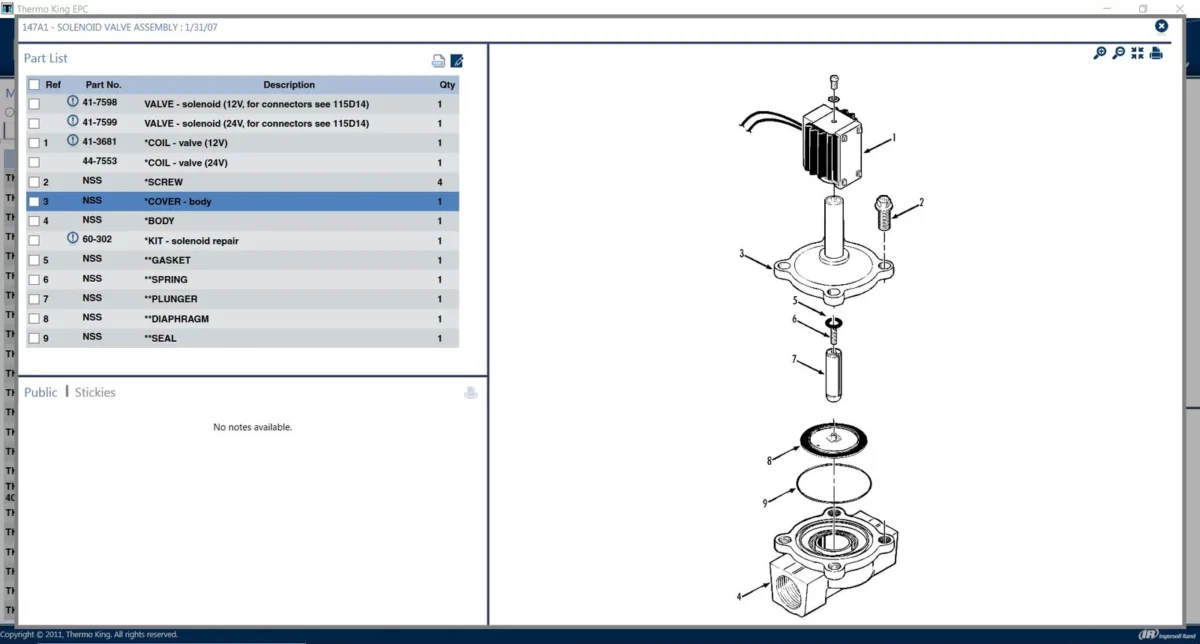 Thermo King Electronic Parts Catalog 2012 is a comprehensive resource covering a wide range of Thermo King models, providing detailed information on parts and accessories. Updated to version 7.12, this catalog is compatible with various Windows operating systems, ensuring accessibility and ease of use. The catalog's high-speed download link allows for quick access to essential information, making it an indispensable tool for those working with Thermo King units.