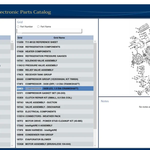 Thermo King Electronic Parts Catalog 2012 is a comprehensive resource covering a wide range of Thermo King models, providing detailed information on parts and accessories. Updated to version 7.12, this catalog is compatible with various Windows operating systems, ensuring accessibility and ease of use. The catalog's high-speed download link allows for quick access to essential information, making it an indispensable tool for those working with Thermo King units.