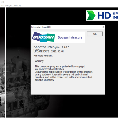 The Doosan E-Doctor Industry Standard 2.4.0.7 [2023.06], released in June 2023, is a vital tool for diagnosing and maintaining heavy machinery. This software enhances efficiency and minimizes downtime by providing detailed engine diagnostics. Key features include multi-language support, an intuitive user interface, and the ability to conduct remote diagnostics. Compatibility with Windows 10 and 11 ensures seamless installation, while TeamViewer support facilitates remote assistance and installation for users.